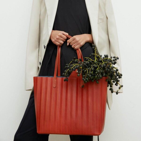 Debossed Leather Tote